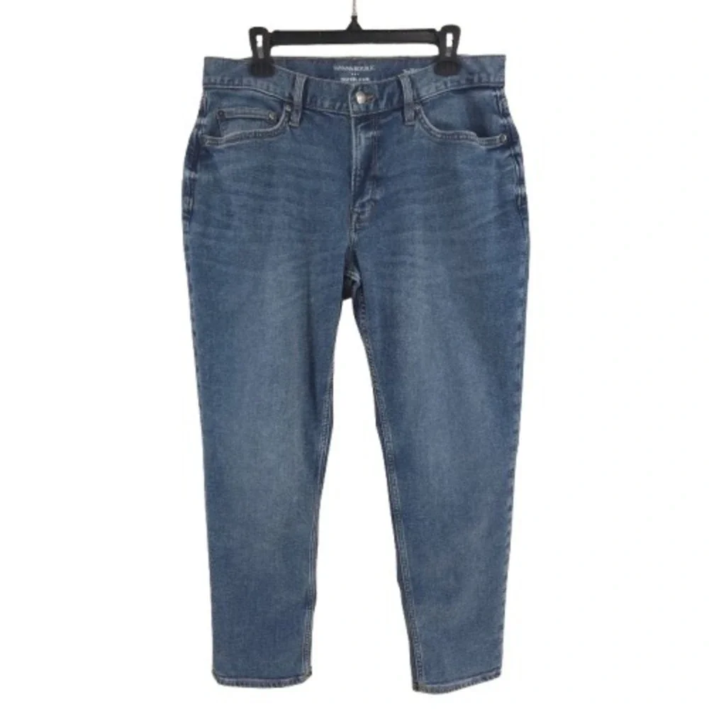 Banana Republic Travel Jean Athletic Fit Medium Wash Denim Jeans Mens 36x30